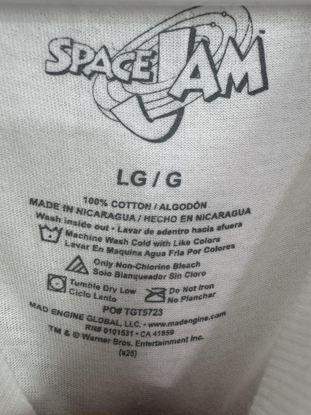 Space Jam Tune Squad T Shirt Large White Bugs Bunny Daffy Duck Taz Graphic Tee gallery
