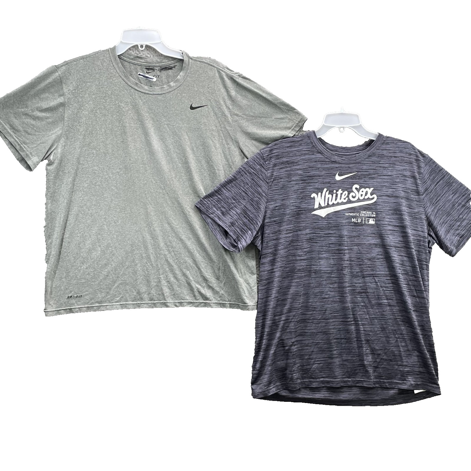 Nike Performance T-Shirt Lot (2) Men's XL Dri Training Gym Running MLB White Sox gallery
