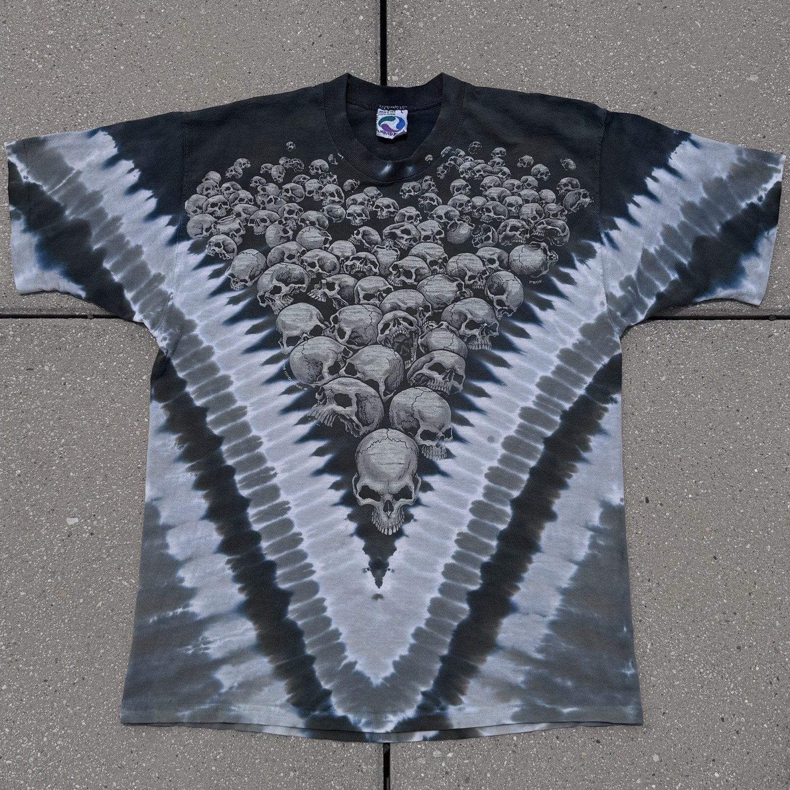 Vintage Liquid Blue Skulls Tie Dye Shirt gallery