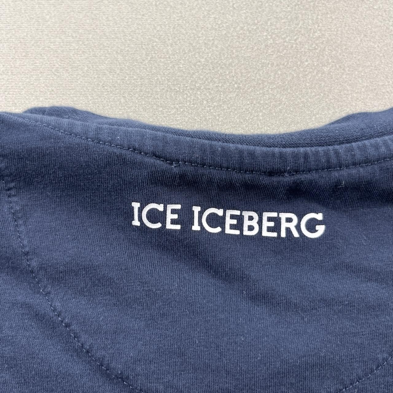 Iceberg T-Shirt Mens Medium Navy Blue Ice Italy Designer Graphic Short Sleeve gallery