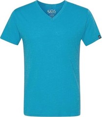 Men’s Tri-blend Soft Wash Jersey V-Neck Everyday Plain & Heather T-Shirt, Blue L