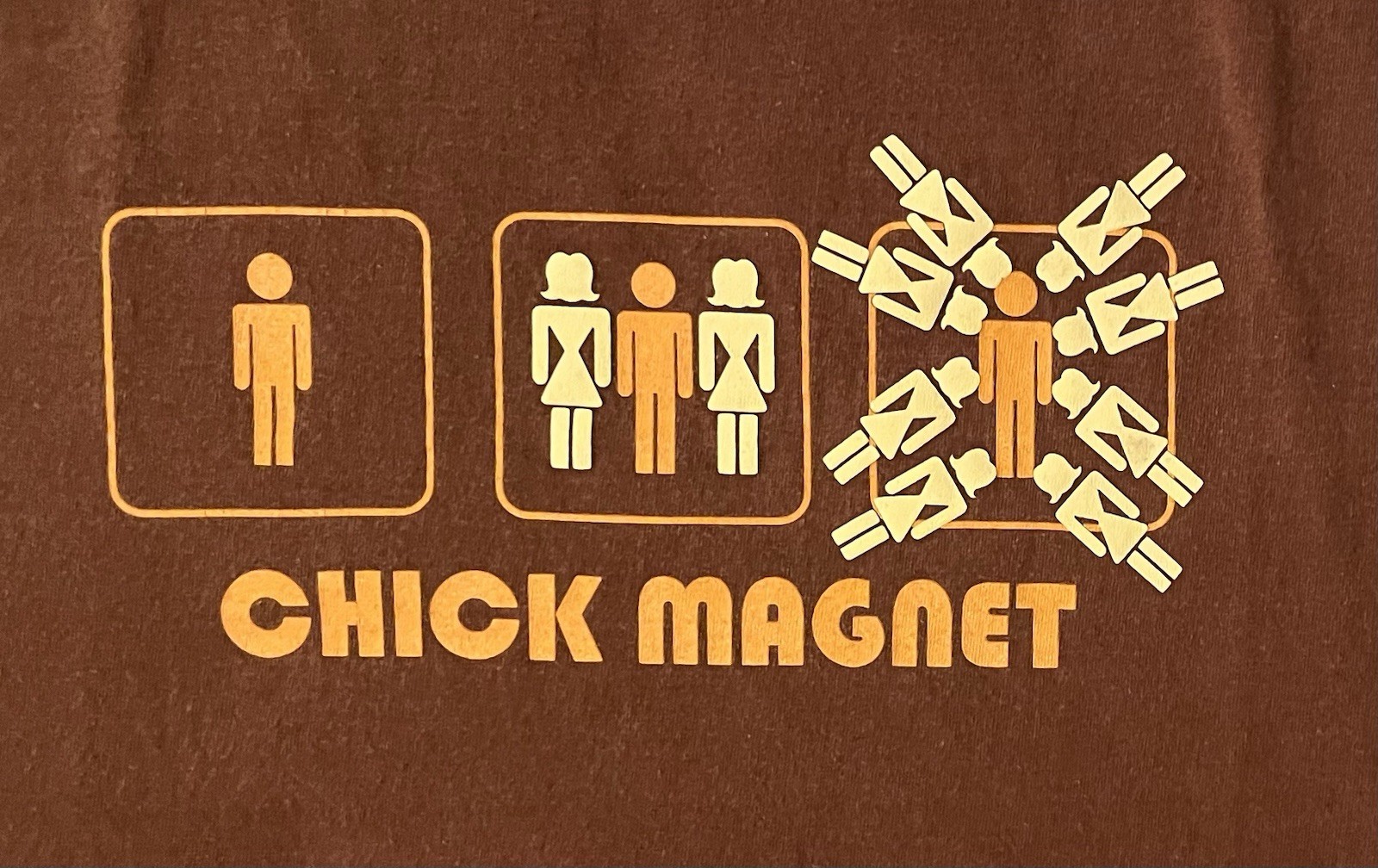 Vintage CHICK MAGNET Shirt Mens Large Black Classic 90s Y2K Humor Novelty 2000s gallery