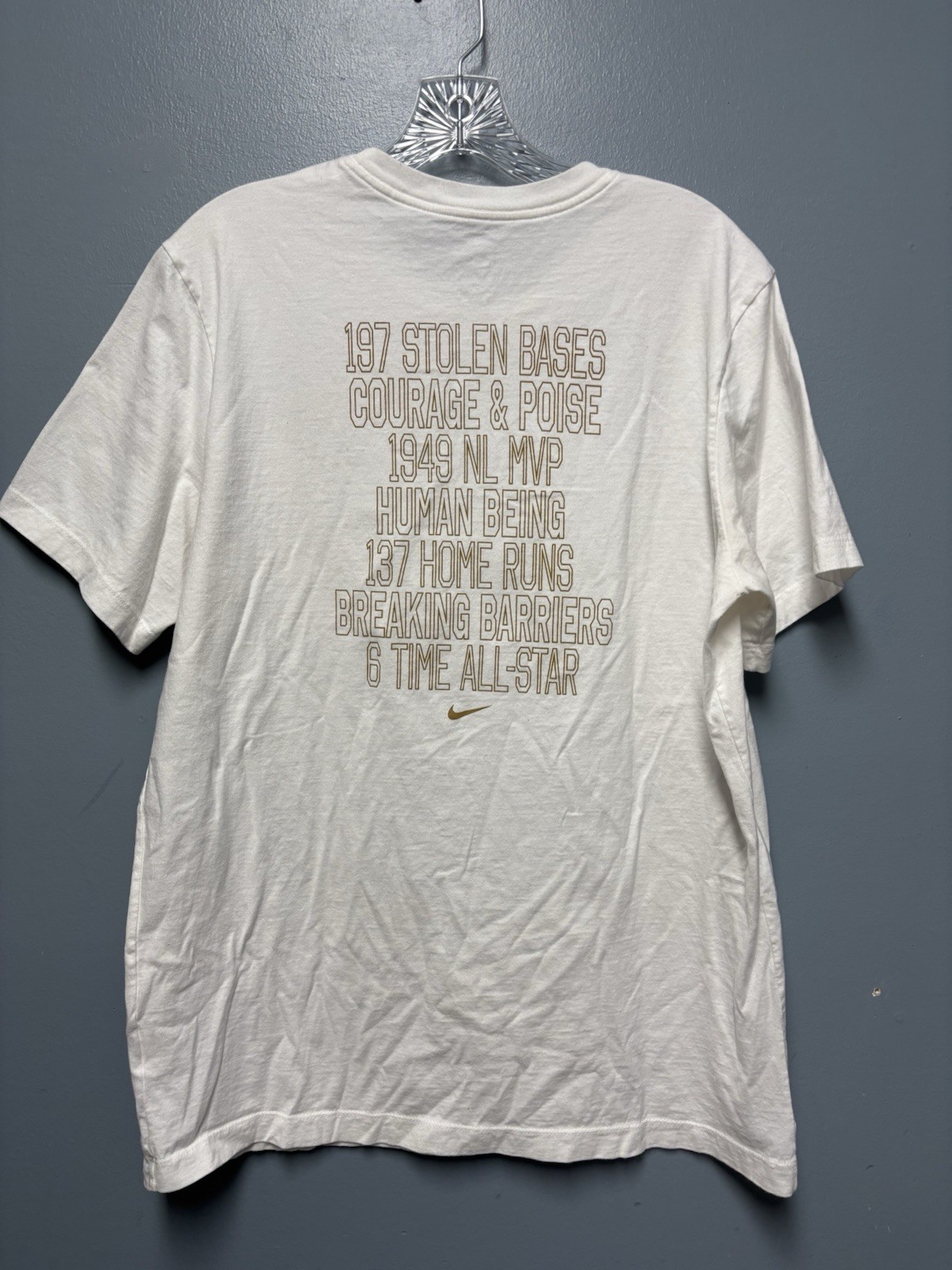 Nike Baseball 1947 Jackie Robinson 42 White T-Shirt Men's Size L gallery