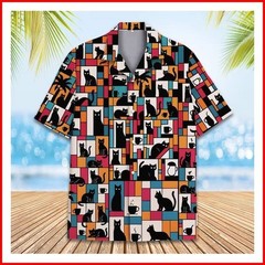 Retro Cat Hawaiian Shirt