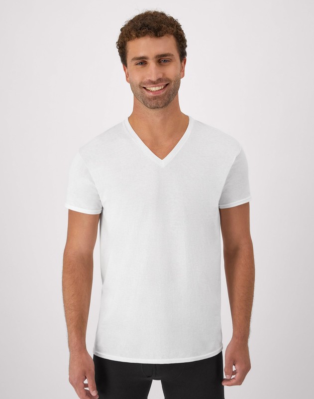 Hanes Men's FreshIQ Undershirt 6-Pack V-Neck Men's Shirts TAGLESS Comfort Soft gallery