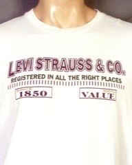 vintage 90s Levis rare Double 2 Sided T-Shirt Huge Logos AOP Jeans grunge sz L