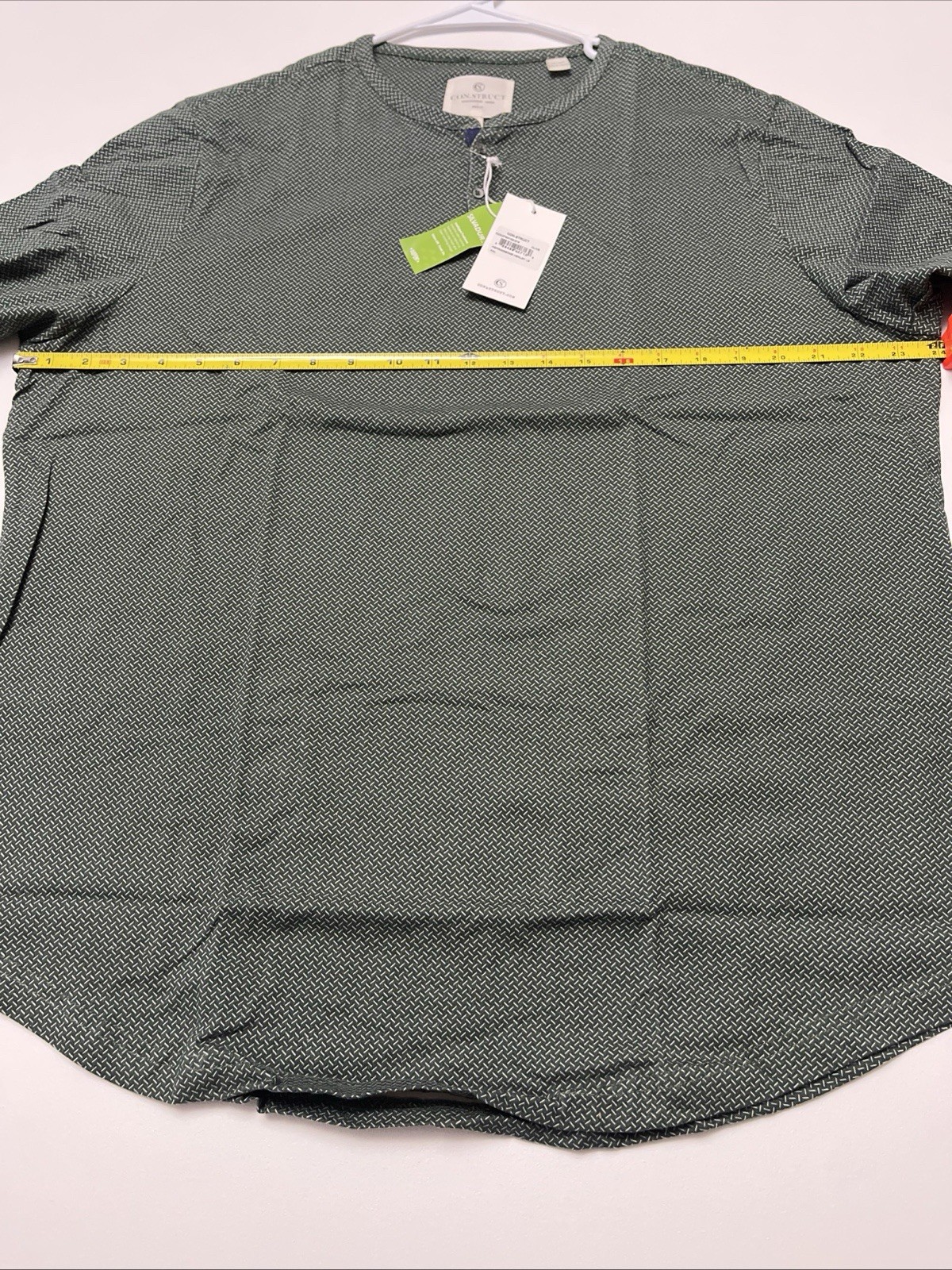 Con.Struct Taupe Engineered Mens Olive Green Long Sleeve Henley Shirt Size XXL gallery