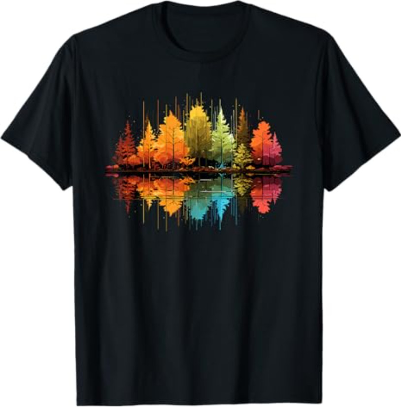 Nature Reflection Forest Trees Outdoor Wildlife T-Shirt Tee for Women Men