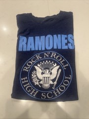 Ramones Rock N Roll High School Dark Blue T-Shirt 2XL Vintage Style ‘80s