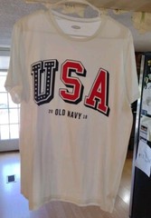 Old Navy 2018 USA men’s white shirt size XL Cotton Poly Blend