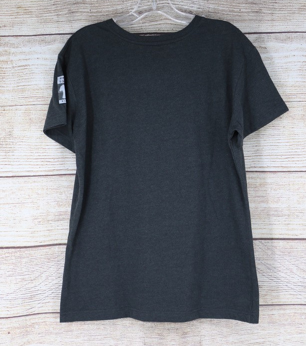 Mens XL Charcoal Gray Fitted Crew Neck T-Shirt Basic Casual Cotton Blend Tee gallery