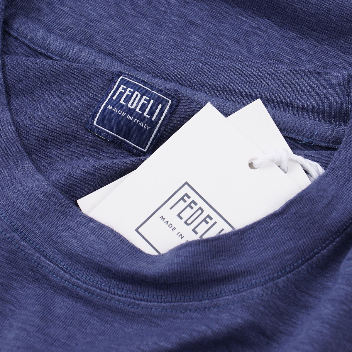 Fedeli Slim-Fit Night Blue Lightweight Stretch Linen T-Shirt XXL (Eu 56) NWT Tee gallery