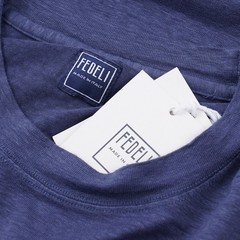 Fedeli Slim-Fit Night Blue Lightweight Stretch Linen T-Shirt XXL (Eu 56) NWT Tee