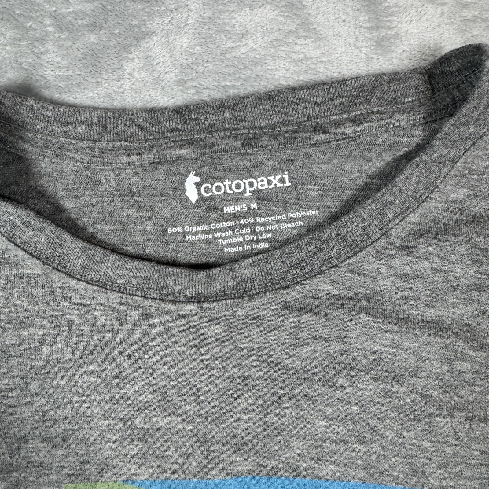 Cotopaxi Shirt Mens Medium Gray Organic Recycled Polyester Graphic Do Good Tee gallery