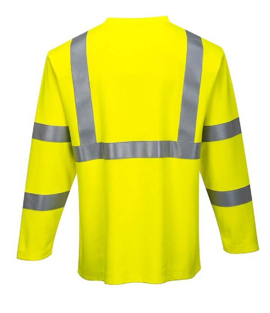 PORTWEST FR HI-VIS LONG SLEEVE T-SHIRT SIZES S-6XL FR96 CLASS 3 ARC2 YELLOW gallery