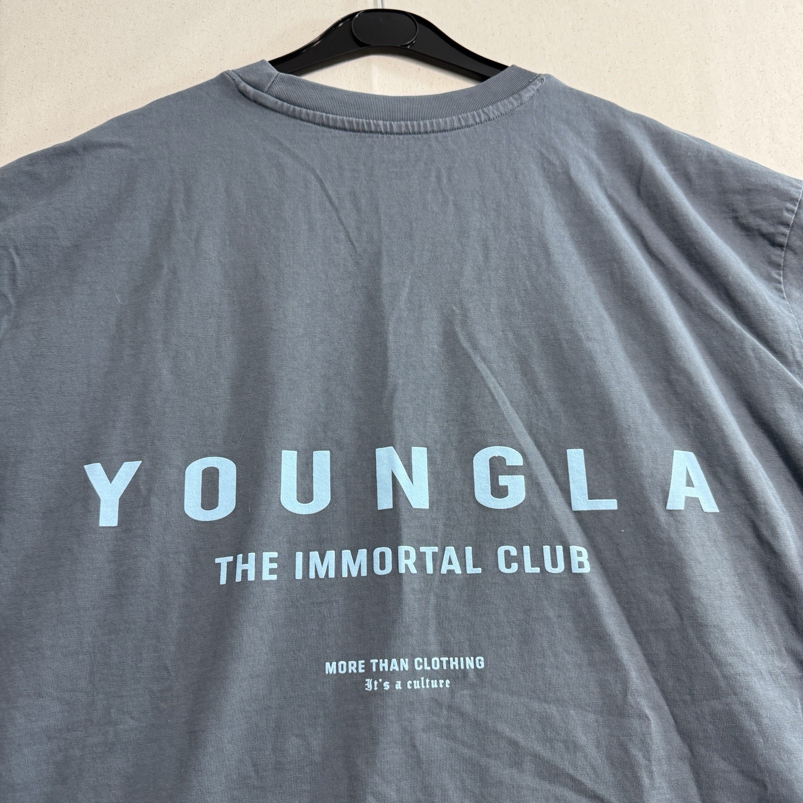 YoungLA Men's Cotton Jersey Crew Neck Short Sleeve T-Shirt Blue Size XL gallery