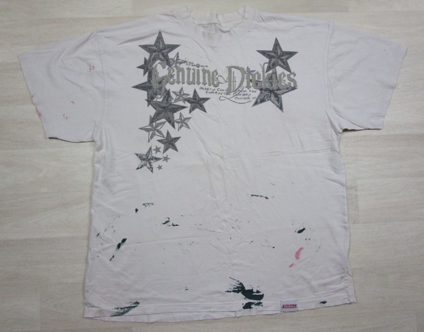 Vintage Y2K Genuine Dickies T-Shirt (L) Distressed Paint Splatter Nautical Star gallery