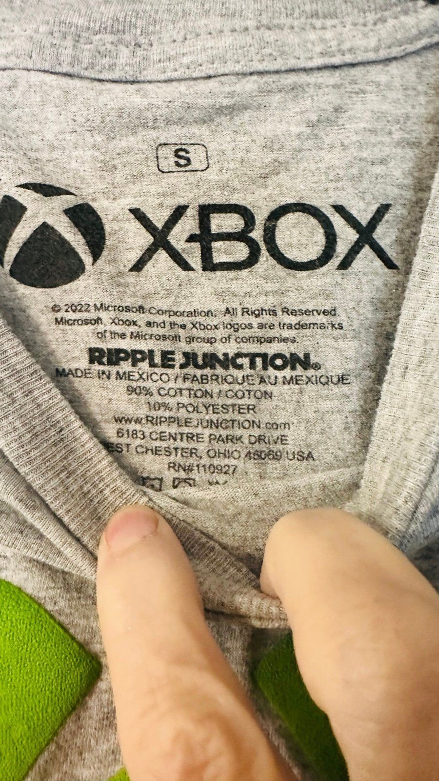 Official Xbox T-Shirt Mens Large Gray Green Logo Ripple Junction Gaming Tee S gallery