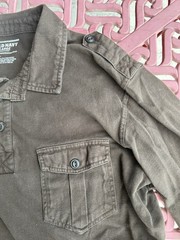 Old Navy Mens Large Medium Brown Pullover 3 Button Long Sleeve Shoulder Strap