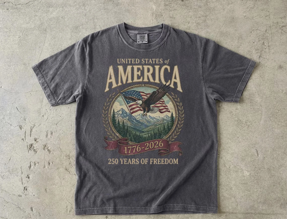 USA 250th Anniversary Vintage Graphic T-Shirt 1776-2026 gallery