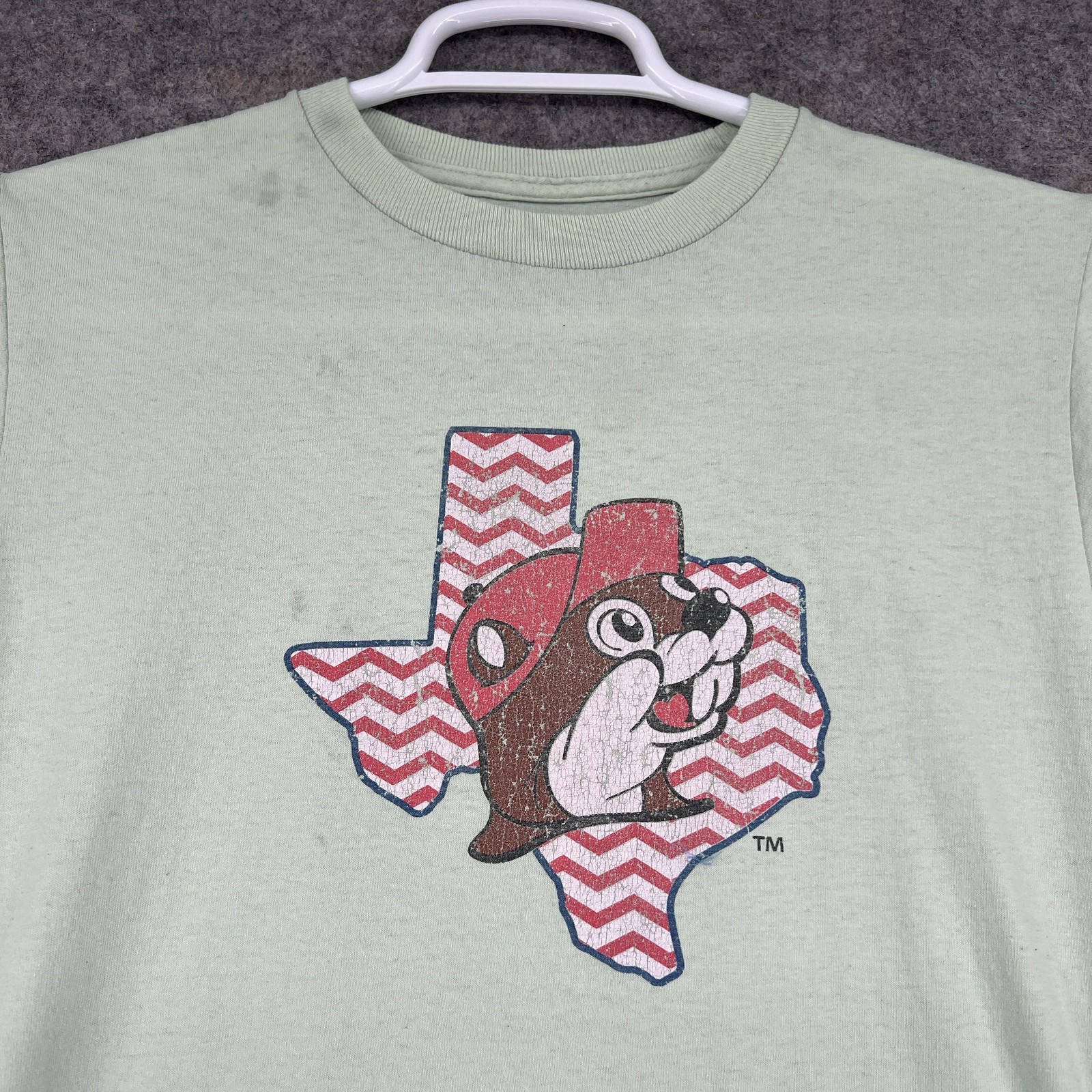 Buc-ee's Shirt Mens Medium Mint Green Texas Beaver Graphic Short Sleeve Made USA gallery