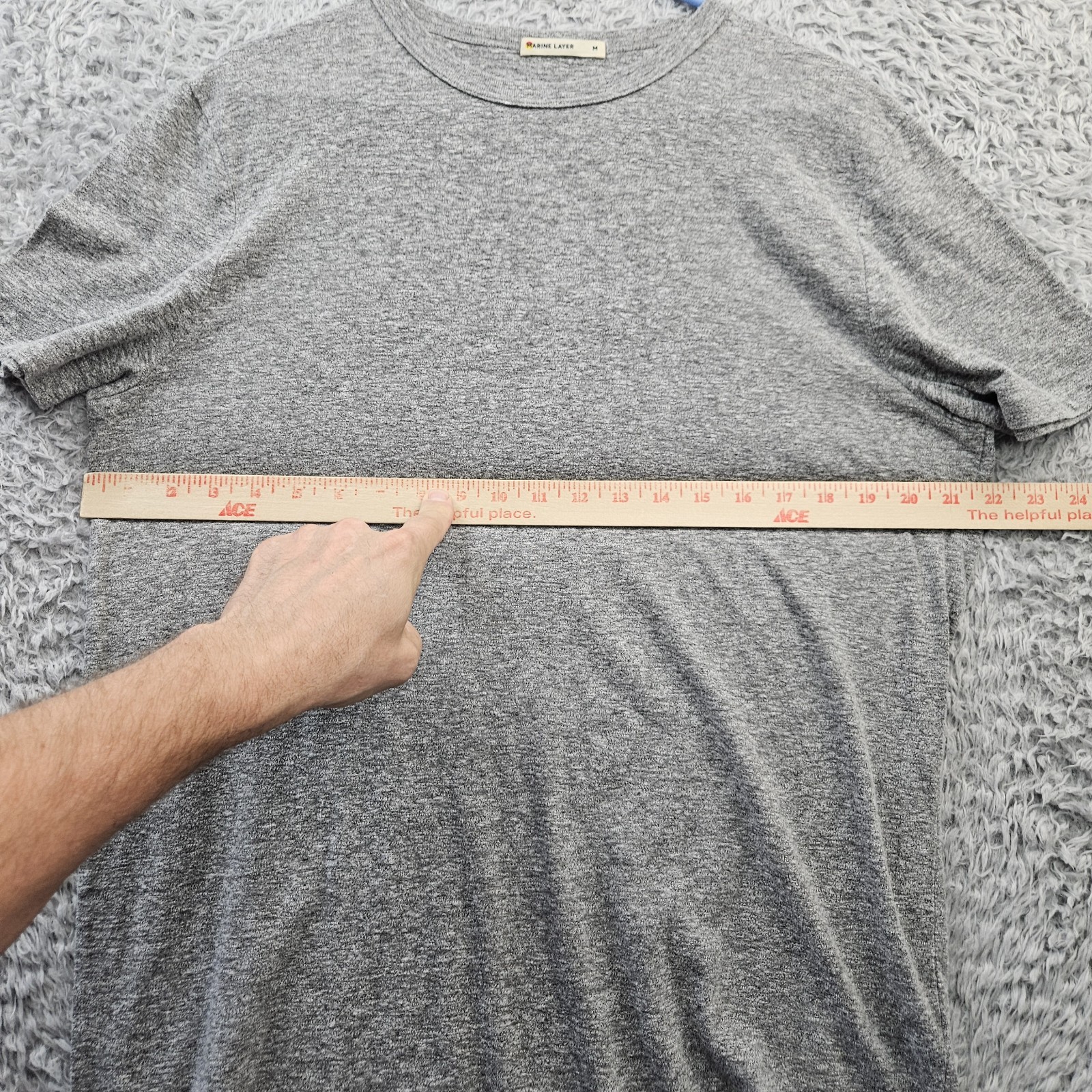 MARINE LAYER USA T Shirt Men Medium (fits like Large) Gray Made in USA Modal gallery