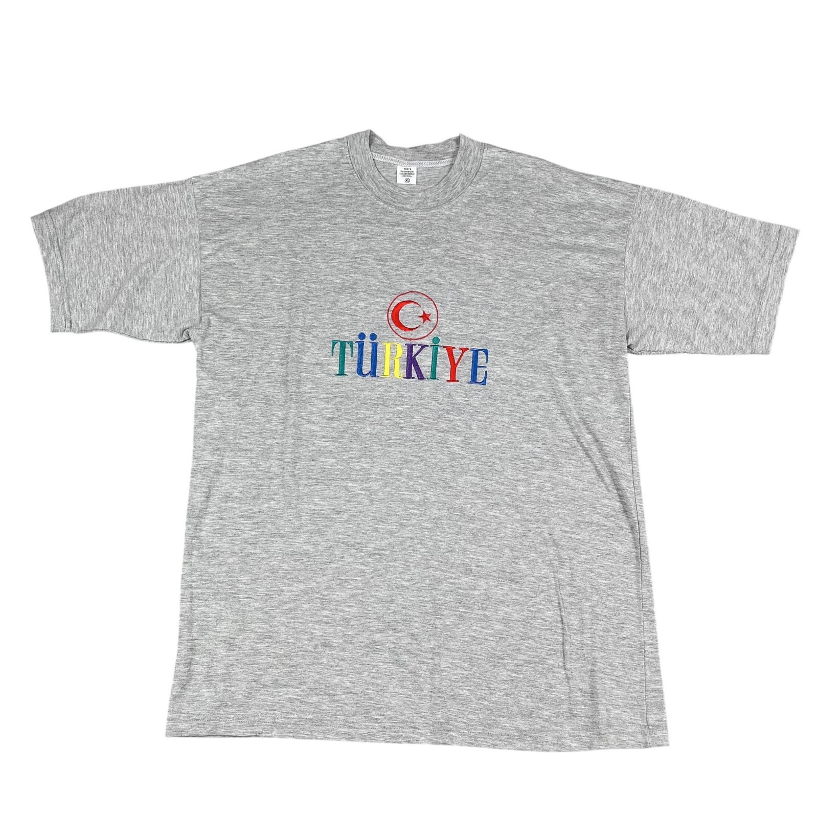 VTG Turkiye / Turkey Embroidered Grey T-Shirt Sz XL gallery