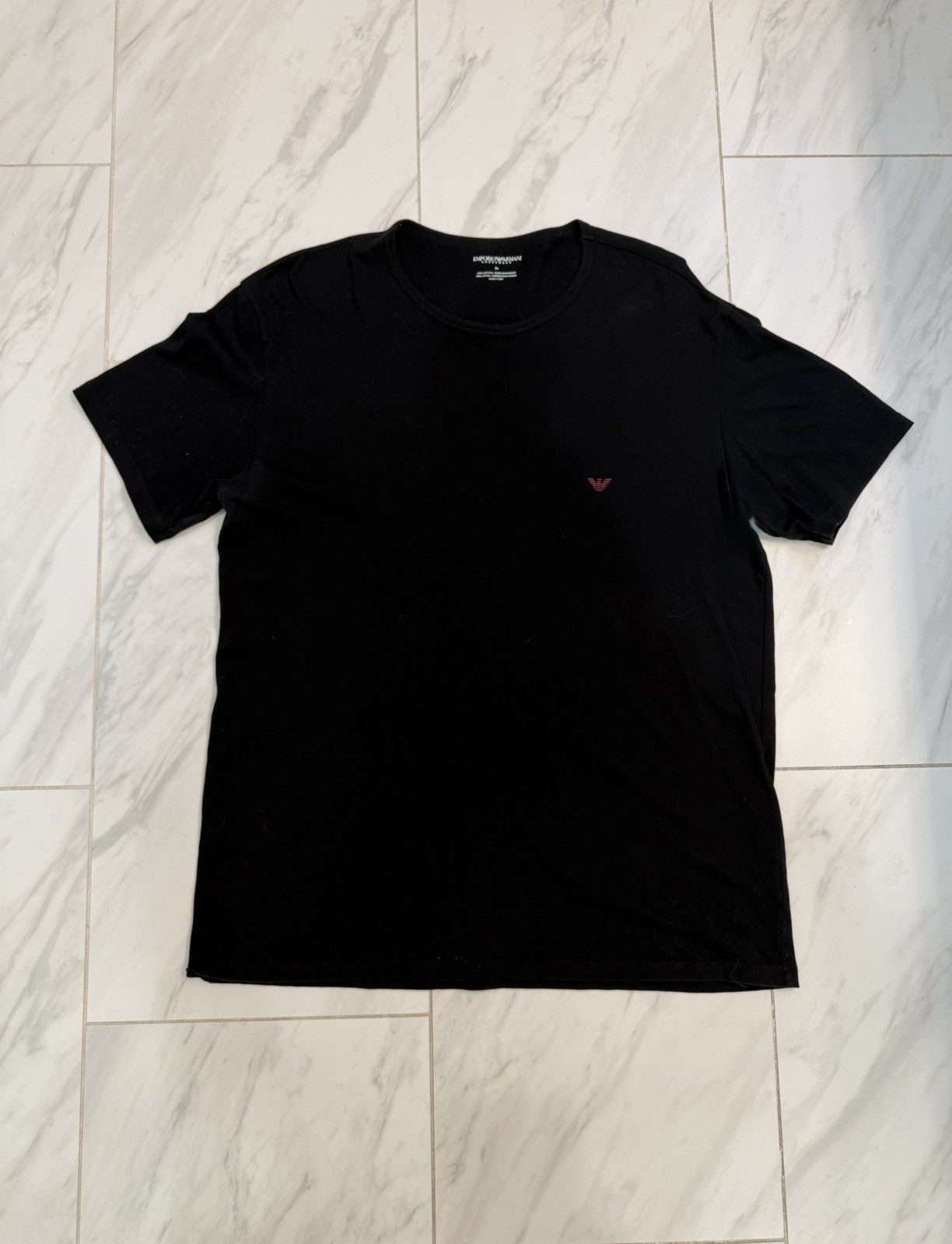 Emporio Armani T-Shirt Top Men’s Black Printed Logo Casual