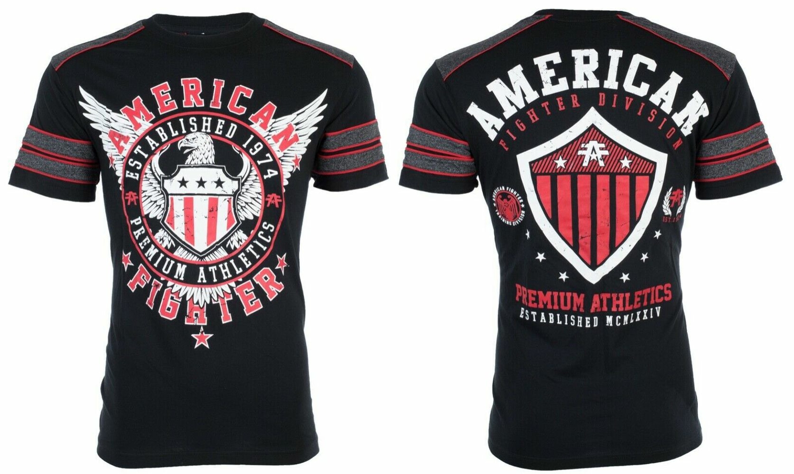 AMERICAN FIGHTER Excelsior Black Red Athletic Mens Crewneck T-shirt L-3XL NWT gallery