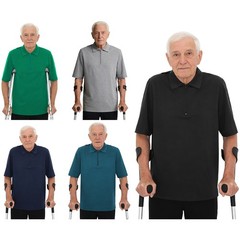 US Men Adaptive Open Back Shirt Short Sleeve Full Back Overlap Adaptive Clothing
