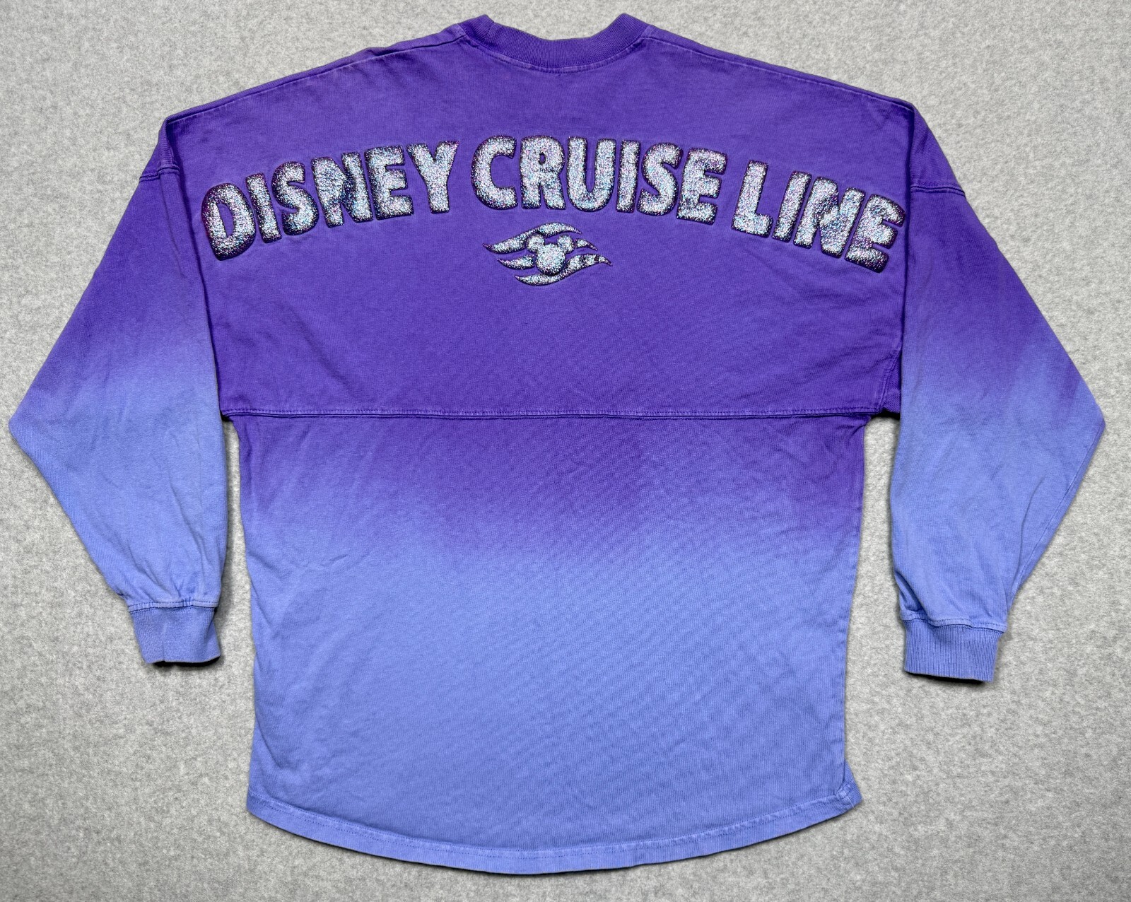 Disney Cruise Line Spirit Jersey Small Purple Blue Glitter Long Sleeve Shirt S *
