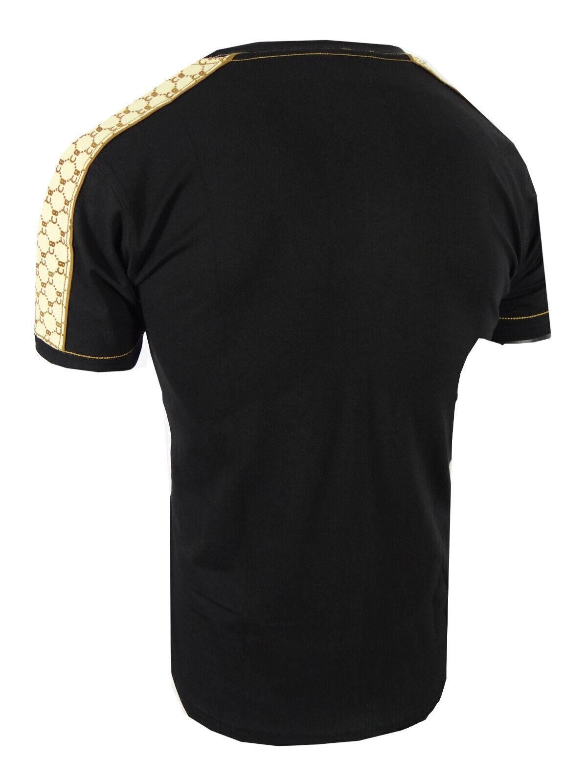Mens T-Shirt Bucheli Italian Shoulder Stripe 3-D Chest Logo Slim Fit Crew Neck gallery