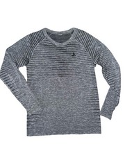 ODLO Base Layer Top Performance Light Fitted Long Sleeve Striped Gray Men’s sz L