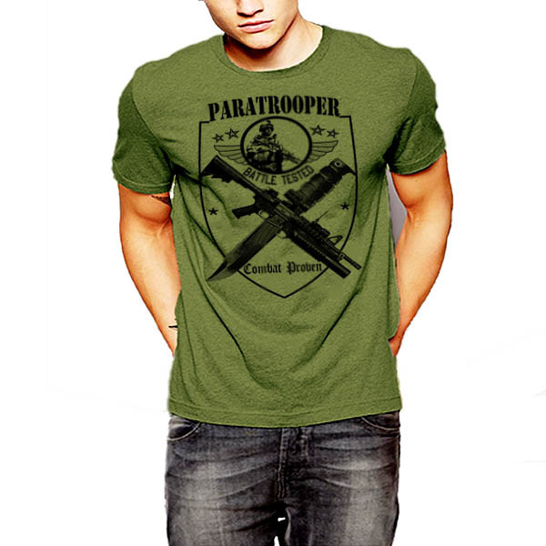 Military T-Shirt Army Navy Machine Gunner Sniper Airborne Combat Veteran gallery