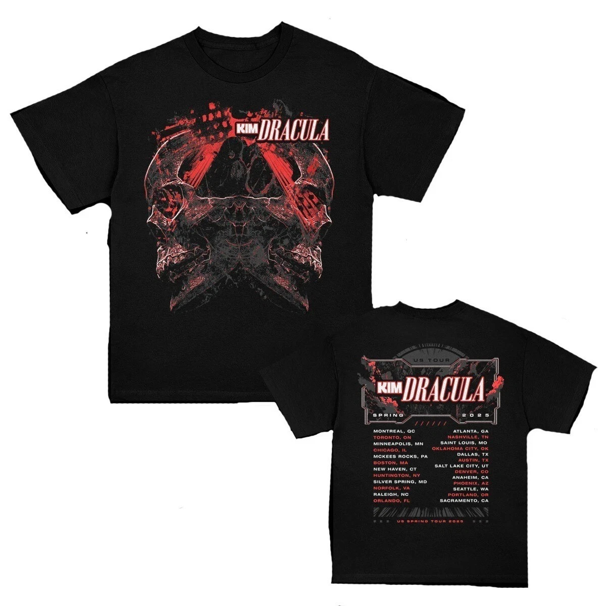 Hot Kim Dracula Spring 2025 Tour T-Shirt twoside