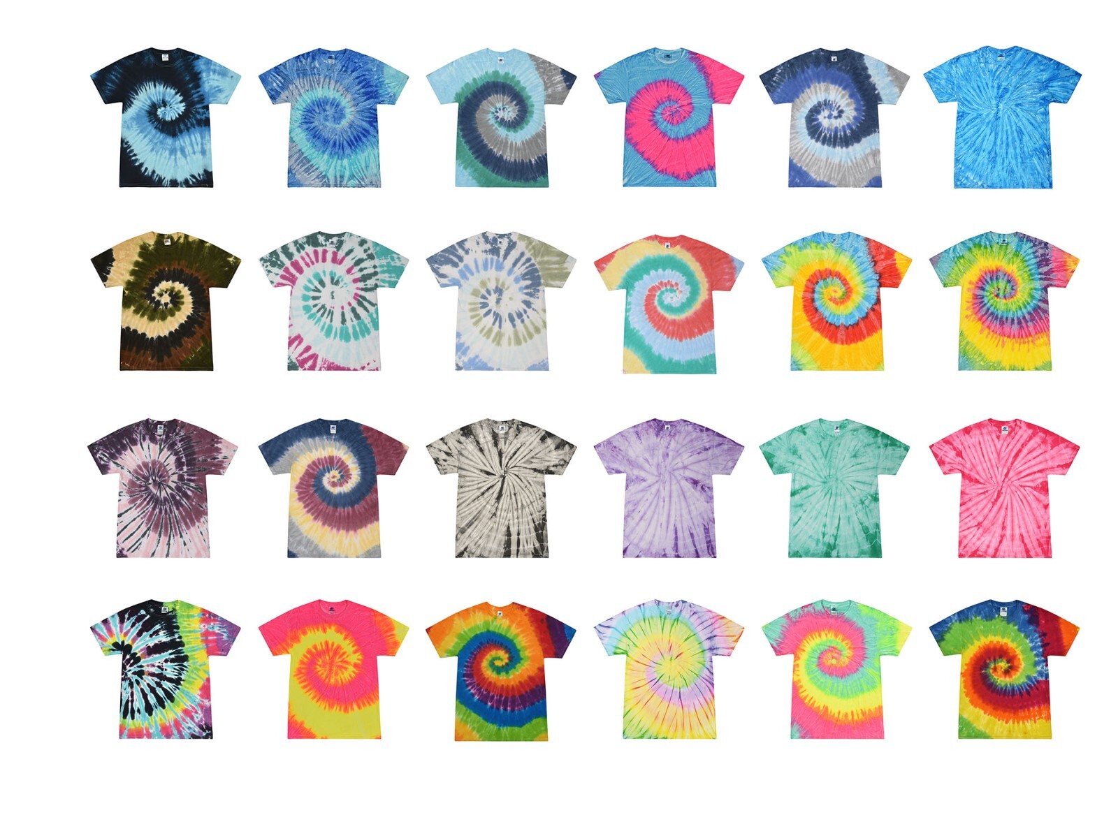Multi-Color Tie Dye T-Shirts, Kids & Adults Short Sleeve Cotton Colortone gallery