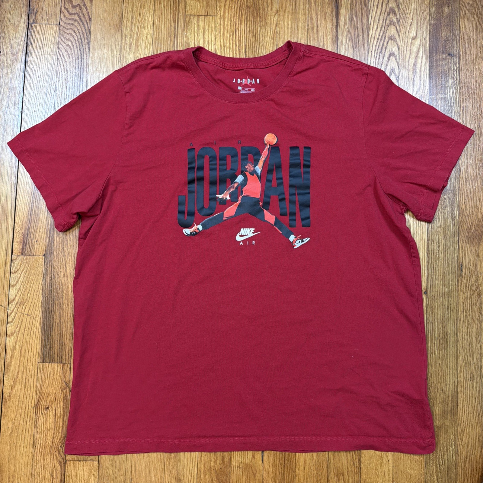 Nike Air Jordan Graphic T Shirt Mens 2XL XXL Red Jump Man Basketball 100% Cotton