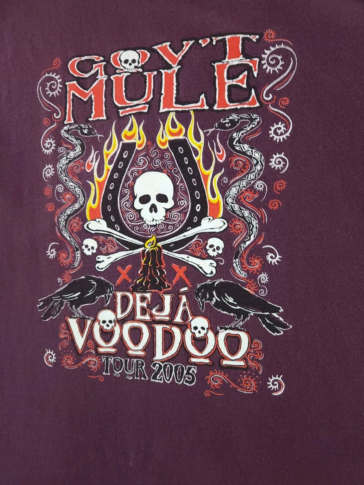 Vintage Gov't Mule Tour 2005 Concert T-shirt Purple Deja Voodoo Size Medium gallery