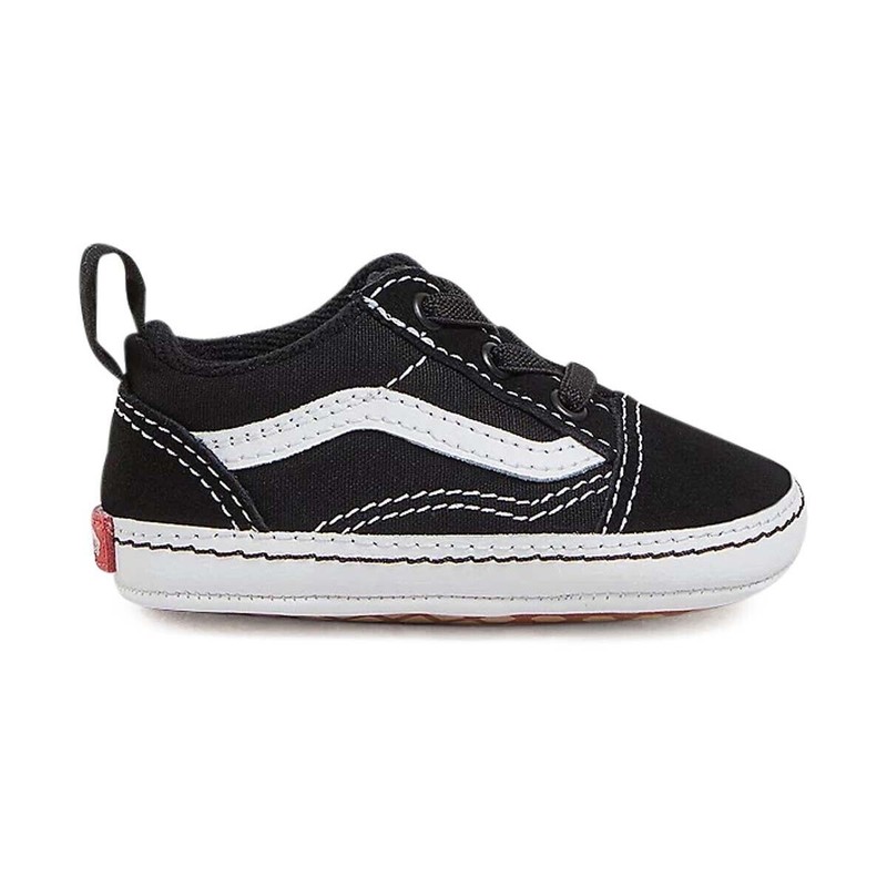INFANT VANS OLD SKOOL CRIB BLACK WHITE BABY SHOES VN0A3U8K6BT-SIZE 4