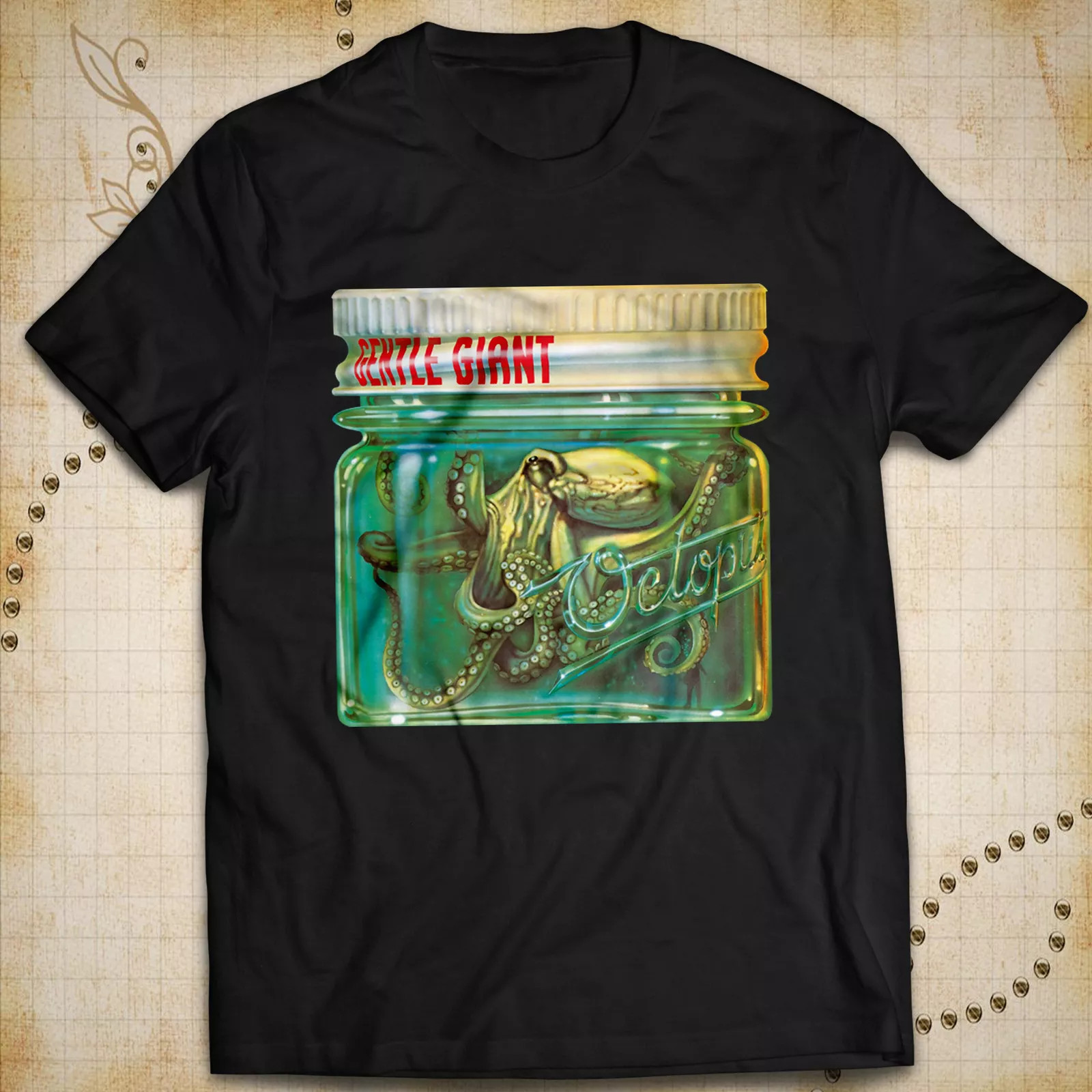 Gentle Giant Rock Music Cotton shirt Octopus Party Live Concert Gary Green.webp gallery