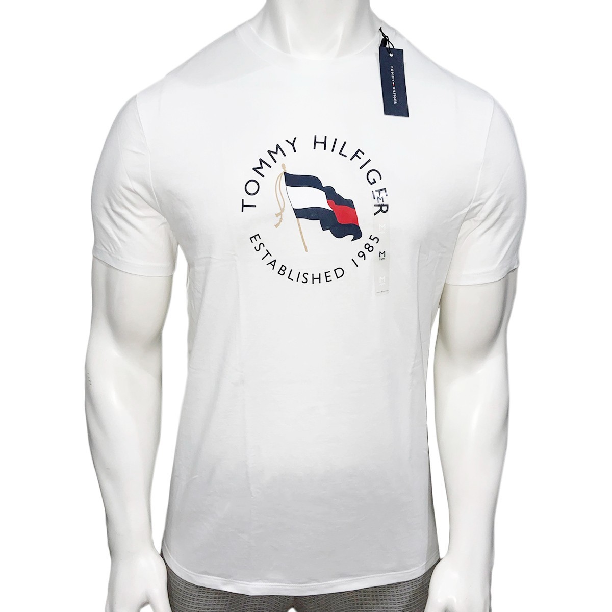 TOMMY HILFIGER MSRP$39.50 MEN’S WHITE CREW NECK SHORT SLEEVE T-SHIRT SIZE L