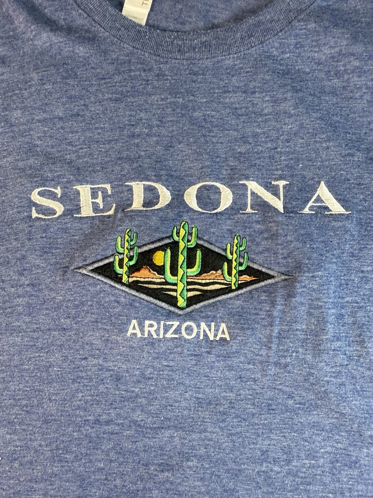Sedona Arizona Cactus Graphic T-shirt Blue Unisex L Travel Souvenir Tee gallery