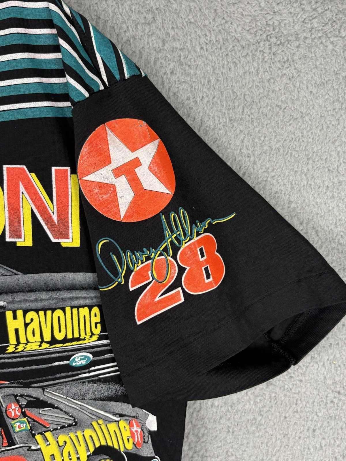 Vtg NASCAR AOP 1993 Davey Allison T-shirt Men’s XL 28 Havoline USA Single Stitch gallery