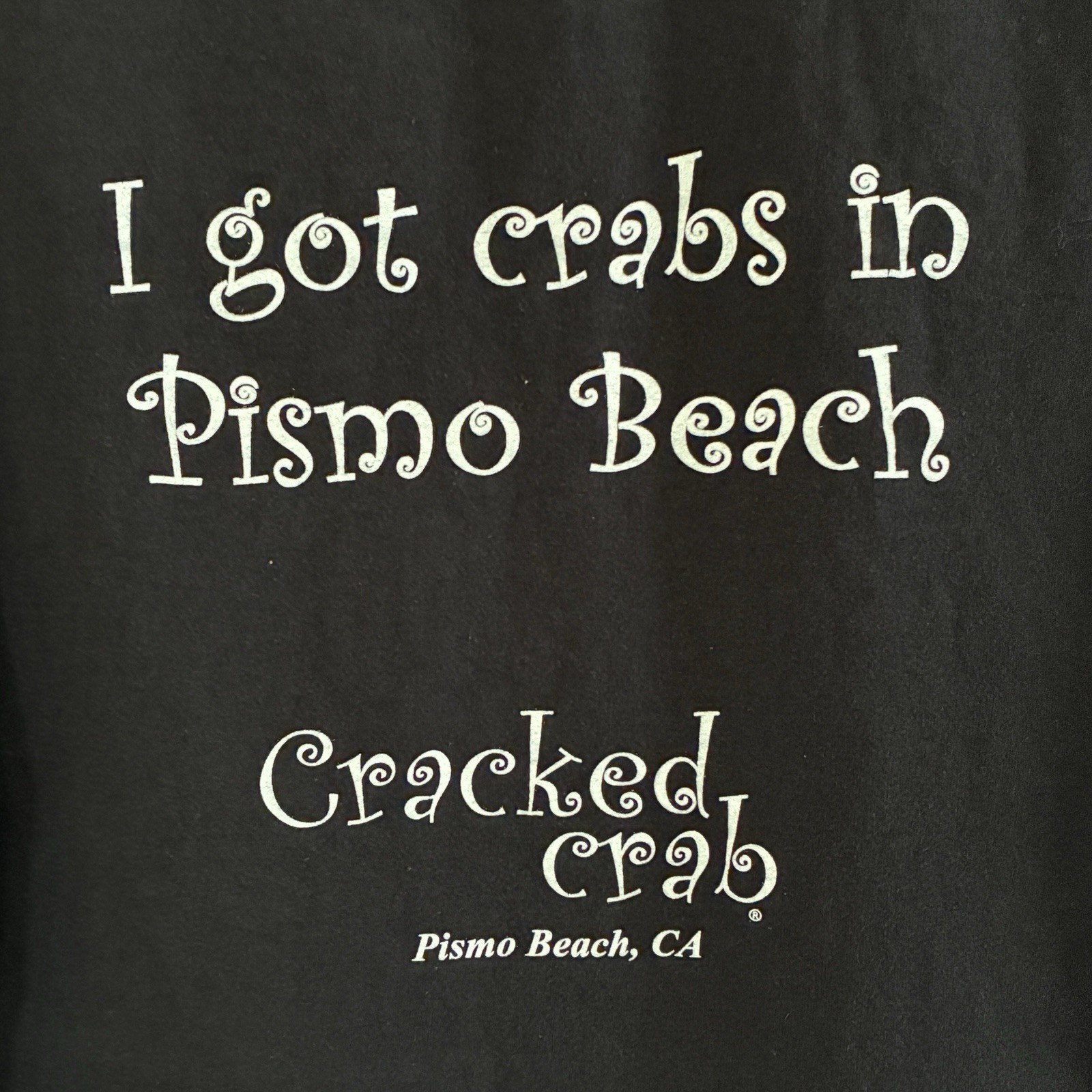 Cracked Crap Pismo Beach CA Shirt Adult Large Black Logo Beach Outdoor Mens gallery