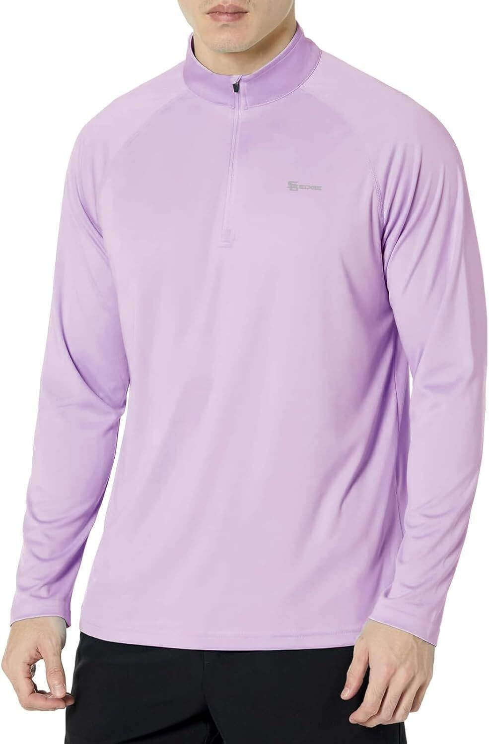 Men's Pullover Sweatshirt UPF 50+ Rash Guard 1/4 Zip Stand Collar Swim Shirt gallery