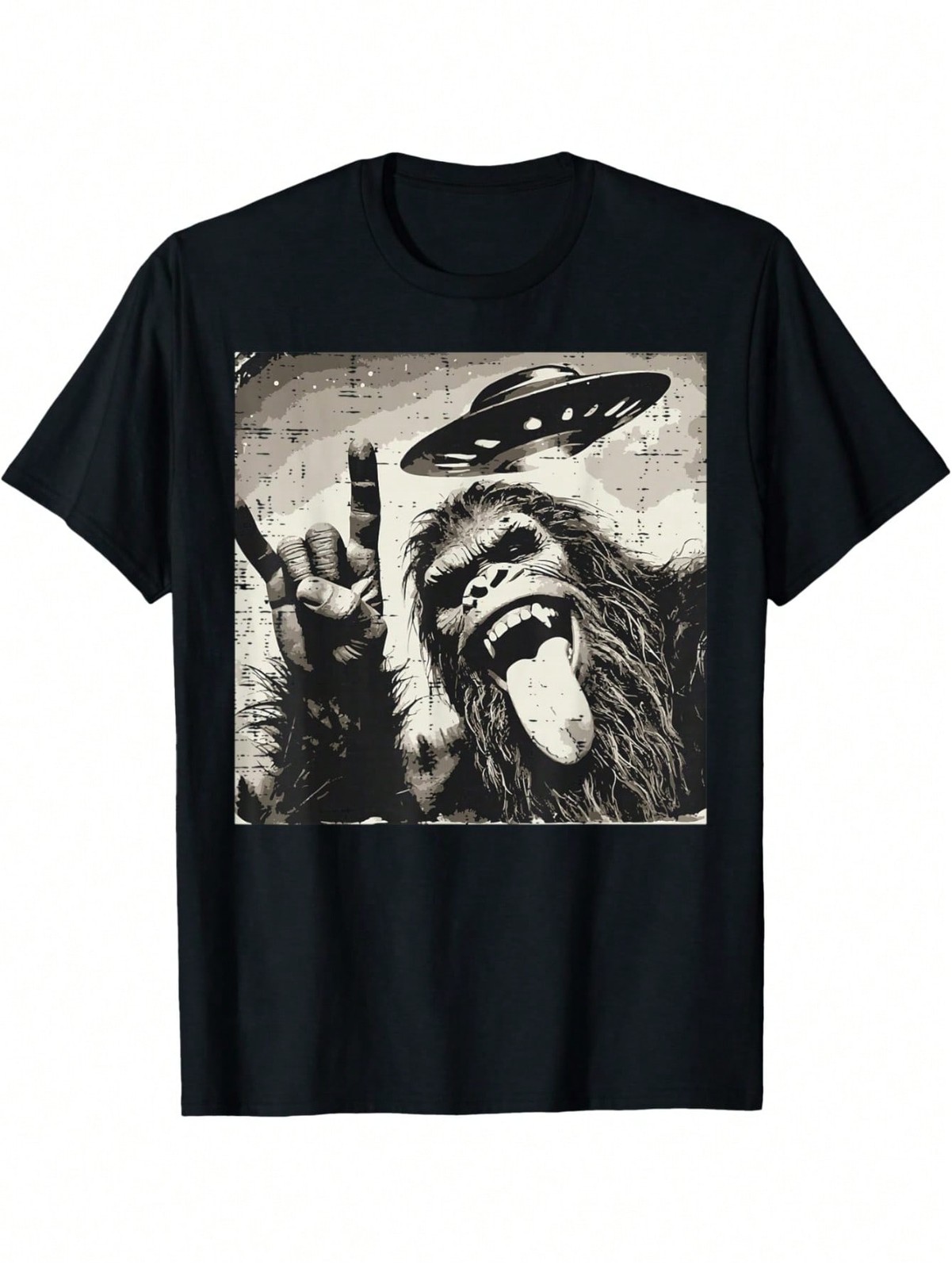 Big-Foot Rocker Tongue Ufo Selfie Sasquatch Rock Men T-Shirt For Men gallery
