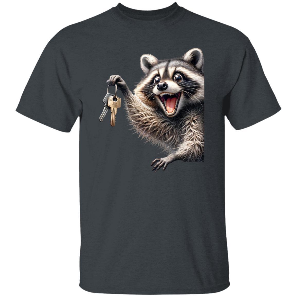 Realtor T-Shirt Racoon with key Real estate agent homeowner Unisex tee Black Nav gallery