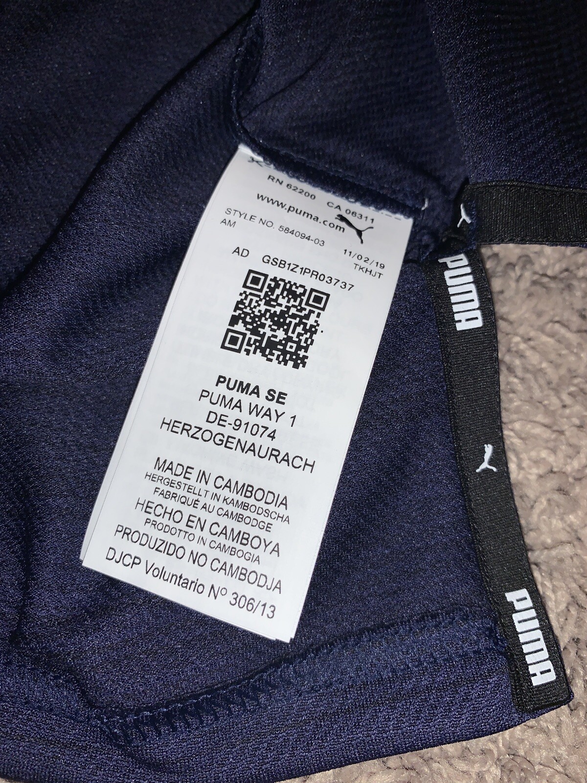 NWT Men's PUMA Medium Navy Blue PACE Tee T-Shirt Lightweight / Reflective Logo gallery