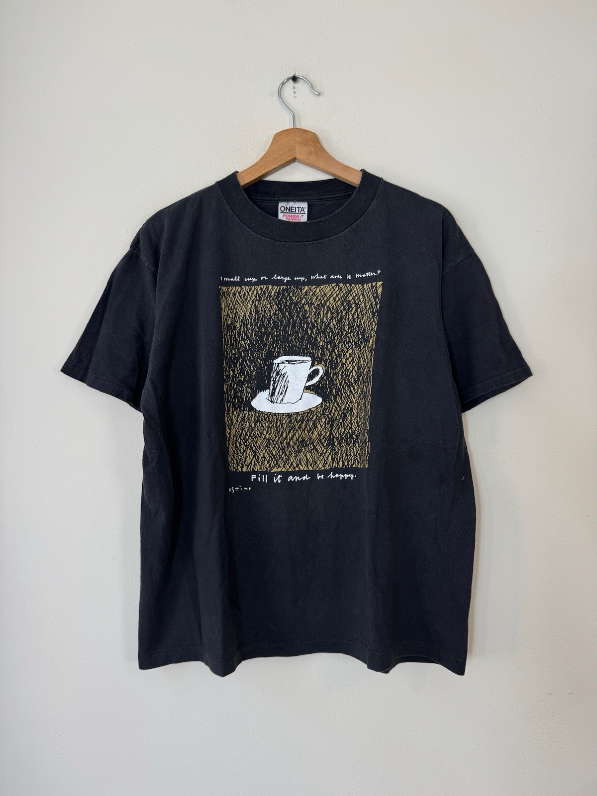 Vintage 90’s Coffee Stine Single Stitch Black Tee Shirt - Large gallery