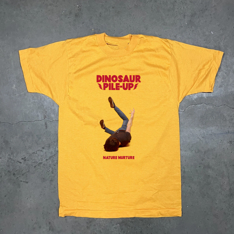 Dinosaur Pile-Up Nature Nurture Gift Fan Yellow All Size Tee Shirt BT348